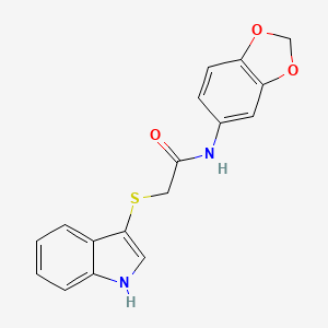 2-((1H-indol-3-yl)thio)-N-(benzo[d][1,3]dioxol-5-yl)acetamide