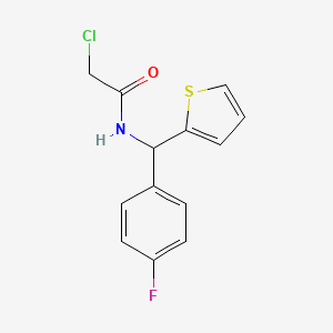 molecular formula C13H11ClFNOS B2501088 2-chloro-N-[(4-fluorophenyl)(thien-2-yl)methyl]acetamide CAS No. 875160-08-0