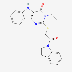 3-ethyl-2-((2-(indolin-1-yl)-2-oxoethyl)thio)-3H-pyrimido[5,4-b]indol-4(5H)-one
