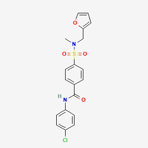 molecular formula C19H17ClN2O4S B2501111 N-(4-chlorophenyl)-4-{[(furan-2-yl)methyl](methyl)sulfamoyl}benzamide CAS No. 922854-81-7