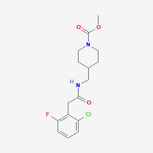 molecular formula C16H20ClFN2O3 B2501147 Methyl 4-((2-(2-chloro-6-fluorophenyl)acetamido)methyl)piperidine-1-carboxylate CAS No. 1797076-35-7