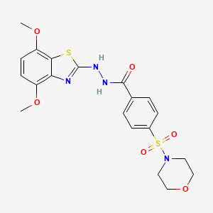 molecular formula C20H22N4O6S2 B2501166 N'-(4,7-dimethoxybenzo[d]thiazol-2-yl)-4-(morpholinosulfonyl)benzohydrazide CAS No. 851987-97-8