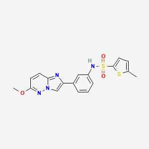 molecular formula C18H16N4O3S2 B2501167 N-(3-(6-methoxyimidazo[1,2-b]pyridazin-2-yl)phenyl)-5-methylthiophene-2-sulfonamide CAS No. 946232-87-7