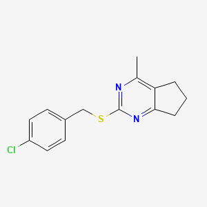 2-((4-Chlorobenzyl)sulfanyl)-4-methyl-6,7-dihydro-5H-cyclopenta(d)pyrimidine