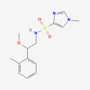 molecular formula C14H19N3O3S B2501184 N-(2-methoxy-2-(o-tolyl)ethyl)-1-methyl-1H-imidazole-4-sulfonamide CAS No. 1797027-79-2
