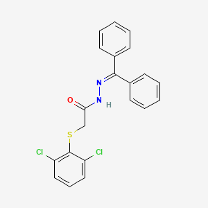 molecular formula C21H16Cl2N2OS B2501185 2-[(2,6-dichlorophenyl)sulfanyl]-N'-(diphenylmethylene)acetohydrazide CAS No. 341968-01-2