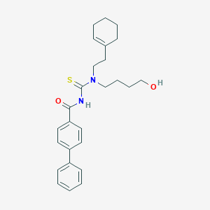 molecular formula C26H32N2O2S B250119 N-{[[2-(1-cyclohexen-1-yl)ethyl](4-hydroxybutyl)amino]carbonothioyl}-4-biphenylcarboxamide 