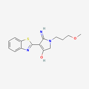 molecular formula C15H17N3O2S B2501190 5-amino-4-(benzo[d]thiazol-2-yl)-1-(3-methoxypropyl)-1H-pyrrol-3(2H)-one CAS No. 880446-76-4