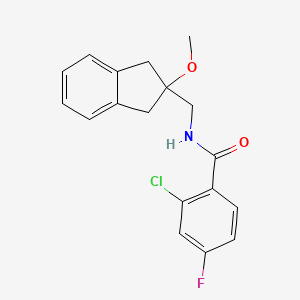 2-chloro-4-fluoro-N-((2-methoxy-2,3-dihydro-1H-inden-2-yl)methyl)benzamide