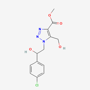 molecular formula C13H14ClN3O4 B2501199 methyl 1-[2-(4-chlorophenyl)-2-hydroxyethyl]-5-(hydroxymethyl)-1H-1,2,3-triazole-4-carboxylate CAS No. 1351772-52-5