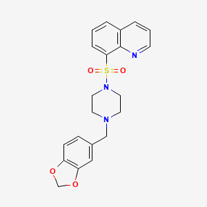 8-{[4-(1,3-Benzodioxol-5-ylmethyl)piperazin-1-yl]sulfonyl}quinoline