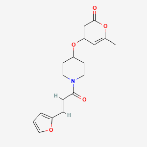 (E)-4-((1-(3-(furan-2-yl)acryloyl)piperidin-4-yl)oxy)-6-methyl-2H-pyran-2-one