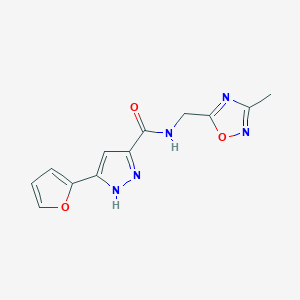 3-(furan-2-yl)-N-((3-methyl-1,2,4-oxadiazol-5-yl)methyl)-1H-pyrazole-5-carboxamide