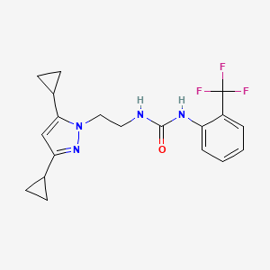 molecular formula C19H21F3N4O B2501211 3-[2-(3,5-dicyclopropyl-1H-pyrazol-1-yl)ethyl]-1-[2-(trifluoromethyl)phenyl]urea CAS No. 2319784-18-2