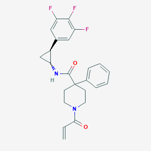 4-Phenyl-1-prop-2-enoyl-N-[(1R,2S)-2-(3,4,5-trifluorophenyl)cyclopropyl]piperidine-4-carboxamide
