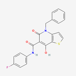 4-benzyl-N-(4-fluorophenyl)-7-hydroxy-5-oxo-4,5-dihydrothieno[3,2-b]pyridine-6-carboxamide