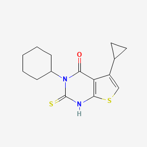 3-cyclohexyl-5-cyclopropyl-2-sulfanyl-3H,4H-thieno[2,3-d]pyrimidin-4-one
