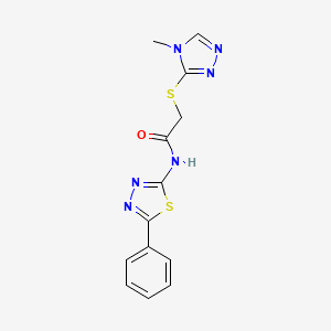 2-[(4-methyl-1,2,4-triazol-3-yl)sulfanyl]-N-(5-phenyl-1,3,4-thiadiazol-2-yl)acetamide