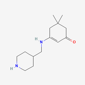 molecular formula C14H24N2O B2501223 5,5-Dimethyl-3-[(piperidin-4-ylmethyl)amino]cyclohex-2-en-1-one CAS No. 332144-70-4