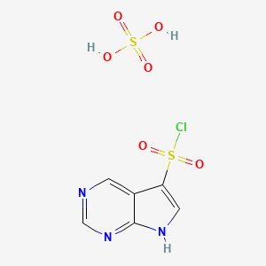 7H-Pyrrolo[2,3-d]pyrimidine-5-sulfonyl chloride; sulfuric acid