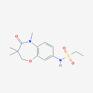 molecular formula C14H20N2O4S B2501233 N-(3,3,5-trimethyl-4-oxo-2,3,4,5-tetrahydrobenzo[b][1,4]oxazepin-8-yl)ethanesulfonamide CAS No. 921903-30-2