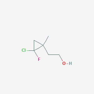 molecular formula C6H10ClFO B2501235 2-(2-Chloro-2-fluoro-1-methylcyclopropyl)ethan-1-ol CAS No. 1909316-23-9