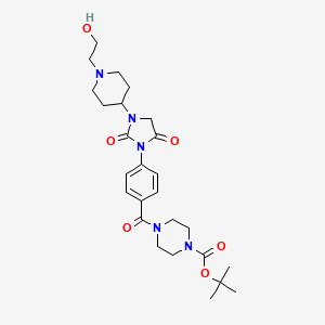 molecular formula C26H37N5O6 B2501238 Tert-butyl 4-(4-{3-[1-(2-hydroxyethyl)piperidin-4-yl]-2,5-dioxoimidazolidin-1-yl}benzoyl)piperazine-1-carboxylate CAS No. 2097912-86-0