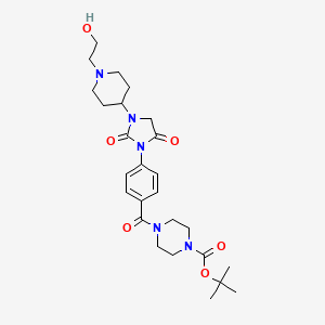 Tert-butyl 4-(4-{3-[1-(2-hydroxyethyl)piperidin-4-yl]-2,5-dioxoimidazolidin-1-yl}benzoyl)piperazine-1-carboxylate