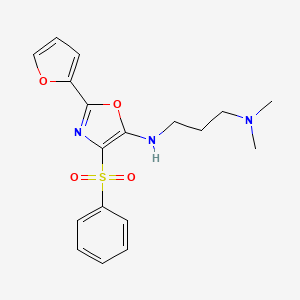 N1-(2-(furan-2-yl)-4-(phenylsulfonyl)oxazol-5-yl)-N3,N3-dimethylpropane-1,3-diamine