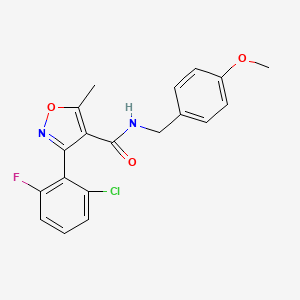 3-(2-chloro-6-fluorophenyl)-N-[(4-methoxyphenyl)methyl]-5-methyl-1,2-oxazole-4-carboxamide