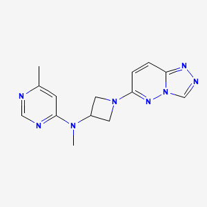 molecular formula C14H16N8 B2501248 N,6-dimethyl-N-(1-{[1,2,4]triazolo[4,3-b]pyridazin-6-yl}azetidin-3-yl)pyrimidin-4-amine CAS No. 2201429-26-5