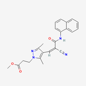 methyl 3-[4-[(Z)-2-cyano-3-(naphthalen-1-ylamino)-3-oxoprop-1-enyl]-3,5-dimethylpyrazol-1-yl]propanoate