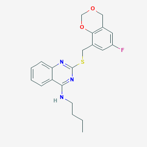 N-butyl-2-[(6-fluoro-4H-1,3-benzodioxin-8-yl)methylsulfanyl]quinazolin-4-amine