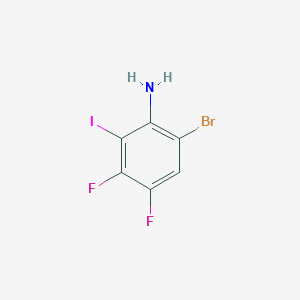 molecular formula C6H3BrF2IN B2501258 6-溴-3,4-二氟-2-碘苯胺 CAS No. 157727-60-1