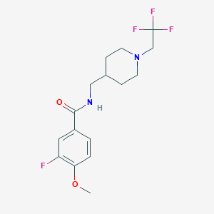 molecular formula C16H20F4N2O2 B2501259 3-Fluoro-4-methoxy-N-[[1-(2,2,2-trifluoroethyl)piperidin-4-yl]methyl]benzamide CAS No. 2320572-17-4
