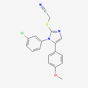 2-((1-(3-chlorophenyl)-5-(4-methoxyphenyl)-1H-imidazol-2-yl)thio)acetonitrile