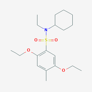 molecular formula C19H31NO4S B2501262 N-cyclohexyl-2,5-diethoxy-N-ethyl-4-methylbenzene-1-sulfonamide CAS No. 873578-81-5