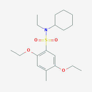 molecular formula C19H31NO4S B2501262 [(2,5-Diethoxy-4-methylphenyl)sulfonyl]cyclohexylethylamine CAS No. 873578-81-5