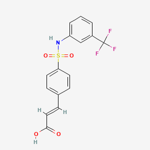 molecular formula C16H12F3NO4S B2501273 3-[4-(3-Trifluoromethyl-phenylsulfamoyl)-phenyl]-acrylic acid CAS No. 379729-52-9