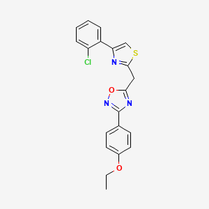 molecular formula C20H16ClN3O2S B2501277 5-{[4-(2-氯苯基)-1,3-噻唑-2-基]甲基}-3-(4-乙氧基苯基)-1,2,4-噁二唑 CAS No. 1113113-60-2
