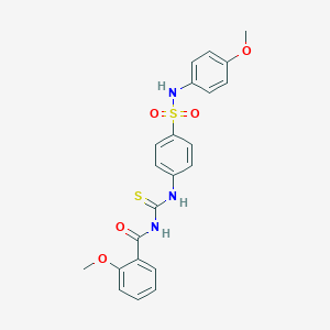 molecular formula C22H21N3O5S2 B250128 4-({[(2-methoxybenzoyl)amino]carbothioyl}amino)-N-(4-methoxyphenyl)benzenesulfonamide 
