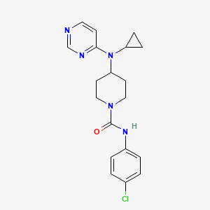 molecular formula C19H22ClN5O B2501280 N-(4-Chlorophenyl)-4-[cyclopropyl(pyrimidin-4-yl)amino]piperidine-1-carboxamide CAS No. 2415524-53-5