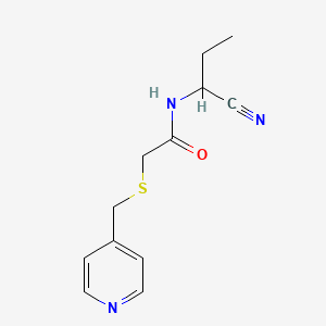molecular formula C12H15N3OS B2501281 N-(1-cyanopropyl)-2-{[(pyridin-4-yl)methyl]sulfanyl}acetamide CAS No. 1311586-58-9