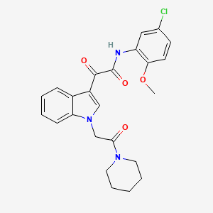 N-(5-chloro-2-methoxyphenyl)-2-oxo-2-[1-(2-oxo-2-piperidin-1-ylethyl)indol-3-yl]acetamide