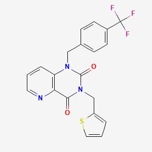 molecular formula C20H14F3N3O2S B2501290 3-(thiophen-2-ylmethyl)-1-(4-(trifluoromethyl)benzyl)pyrido[3,2-d]pyrimidine-2,4(1H,3H)-dione CAS No. 955801-13-5