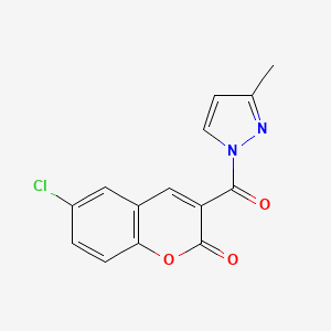 molecular formula C14H9ClN2O3 B2501291 6-chloro-3-(3-methyl-1H-pyrazole-1-carbonyl)-2H-chromen-2-one CAS No. 883299-42-1