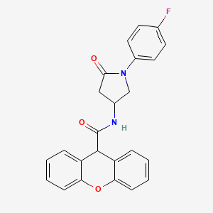 N-[1-(4-fluorophenyl)-5-oxopyrrolidin-3-yl]-9H-xanthene-9-carboxamide