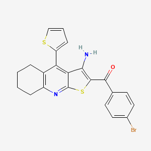 (3-Amino-4-(thiophen-2-yl)-5,6,7,8-tetrahydrothieno[2,3-b]quinolin-2-yl)(4-bromophenyl)methanone