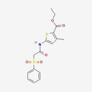 Ethyl 3-methyl-5-(2-(phenylsulfonyl)acetamido)thiophene-2-carboxylate