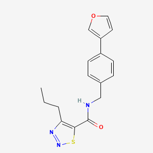 molecular formula C17H17N3O2S B2501322 N-(4-(furan-3-yl)benzyl)-4-propyl-1,2,3-thiadiazole-5-carboxamide CAS No. 2034284-69-8